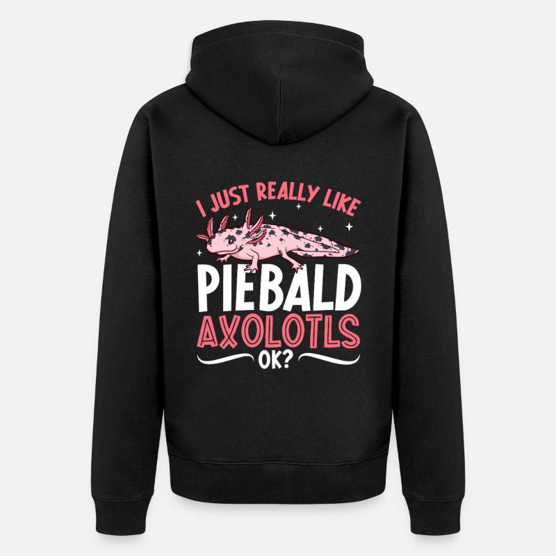 J’adore mon Axolotl Piebald - Veste à capuche bio Premium Unisexe - noir