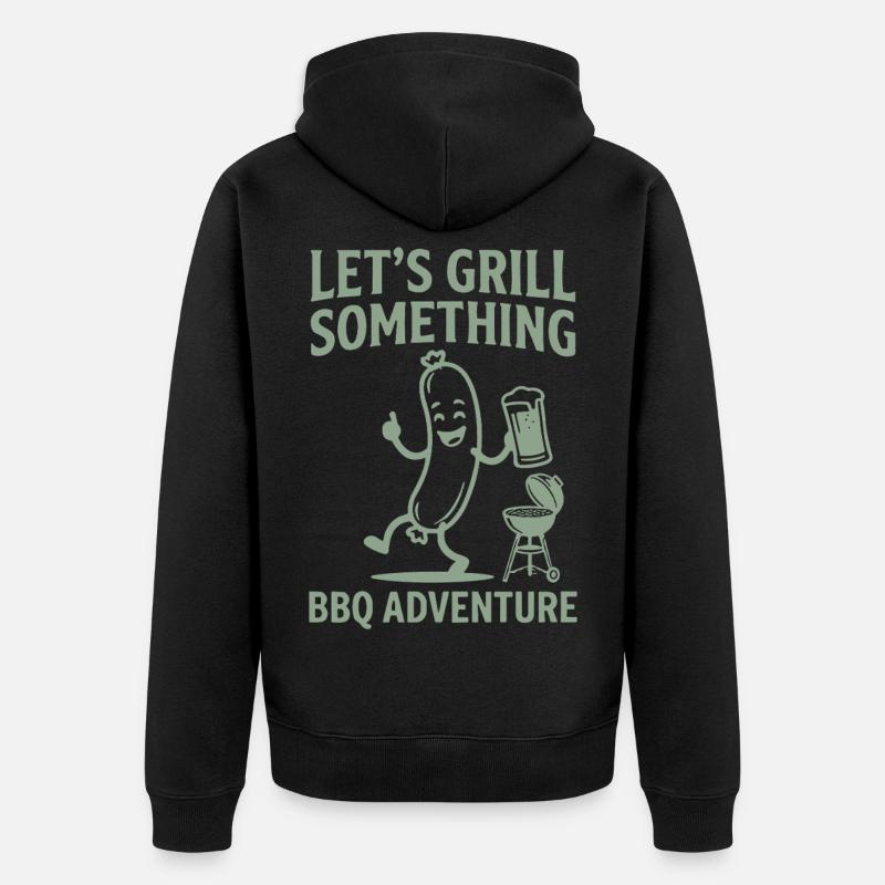 Grillons quelque chose d’aventure barbecue - Veste à capuche bio Premium Unisexe - noir