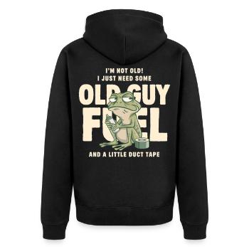 Vieil Vieil Homme Fuel Grenouille Meme Tee - Veste à capuche bio Premium Unisexe - noir - Dos - Nico (187cm)