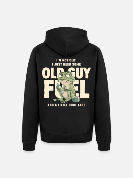 Old Guy Fuel Frog Meme Tee - Unisex Premium Organic Zip Hoodie - black