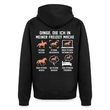 Cheval Drôle de chevaux Femmes montant - Veste à capuche bio Premium Unisexe - noir - Dos - Nico (187cm)