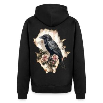Corbeau - Veste à capuche bio Premium Unisexe - noir - Dos - Nico (187cm)