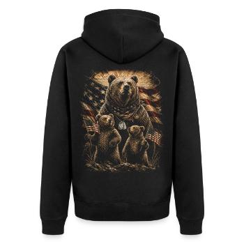 Veterans Day for Democrats - Unisex Premium Organic Zip Hoodie - black - Back - Nico (187cm)