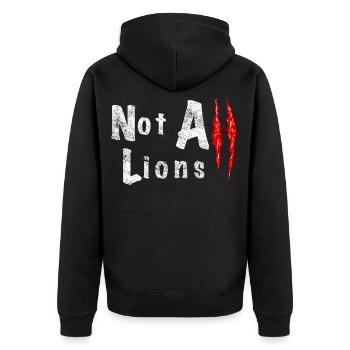 Not All Lions 2... - Unisex Premium Organic Zip Hoodie - black - Back - Nico (187cm)