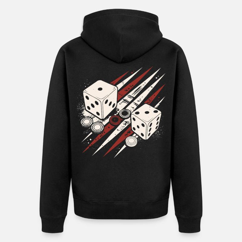 Backgammon | Board Game | Gift - Unisex Premium Organic Zip Hoodie - black