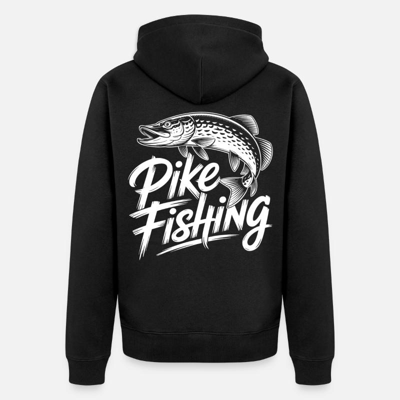 Springender Hecht - Unisex Premium Bio Zip Hoodie - Schwarz