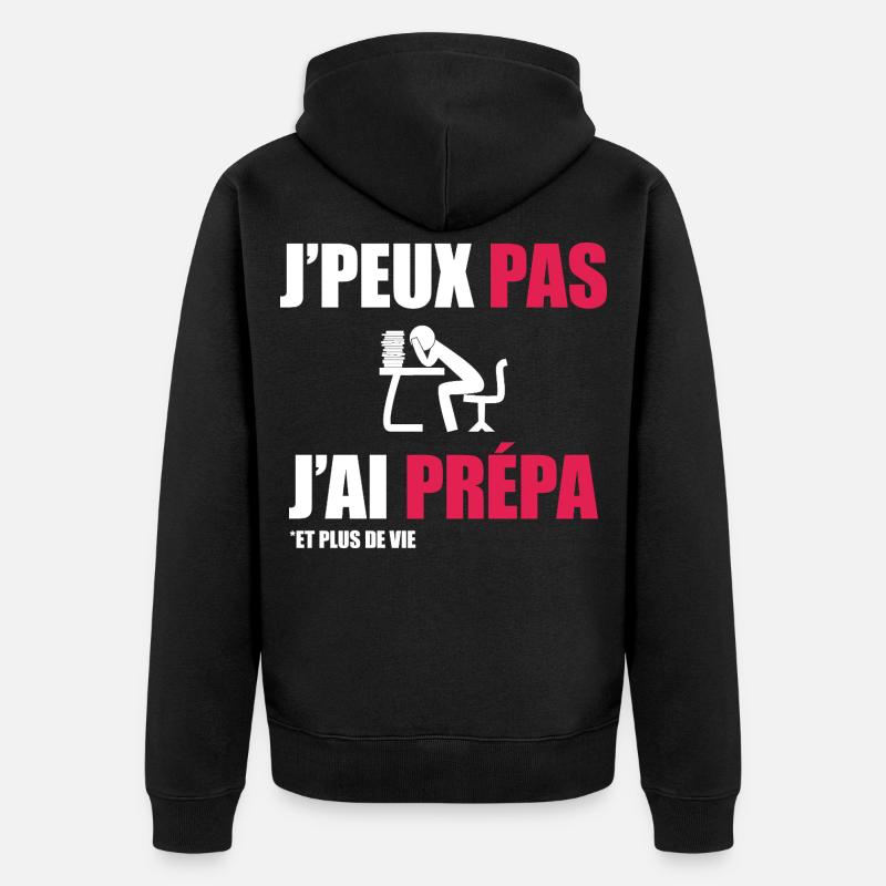 J'peux pas j'ai prépa - Veste à capuche bio Premium Unisexe - noir