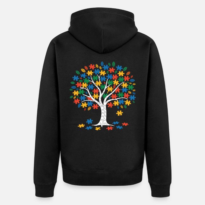 Autisme - Veste à capuche bio Premium Unisexe - noir