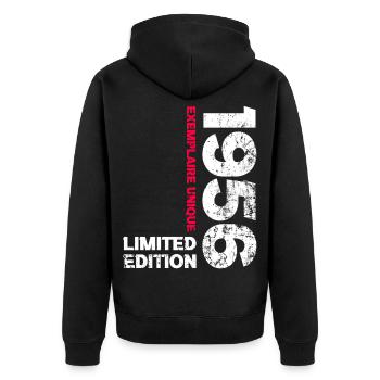 Vintage 1956 Gift 70 Years Man Anniversary - Unisex Premium Organic Zip Hoodie - black - Back - Nico (187cm)