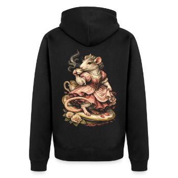 Rat de couleur Rat fantaisie Rat de la grande souris Rat domestique - Veste à capuche bio Premium Unisexe - noir - Dos - Nico (187cm)