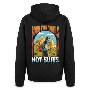Hiking Day Hiking Hike - Unisex Premium Organic Zip Hoodie - black - Back - Nico (187cm)
