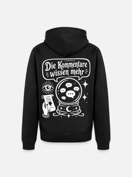 Die Kommentare wissen mehr - Unisex Premium Bio Zip Hoodie - Schwarz