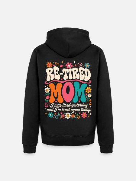 Zurückgetretene sarkastische Mutter Mutter im Ruhestand - Unisex Premium Bio Zip Hoodie - Schwarz