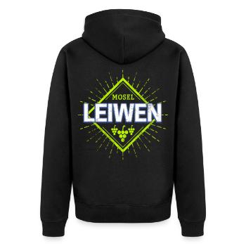Leiwen an der Mosel Retro Weintrauben Souvenir - Unisex Premium Bio Zip Hoodie - Schwarz - Hinten - Nico (187cm)