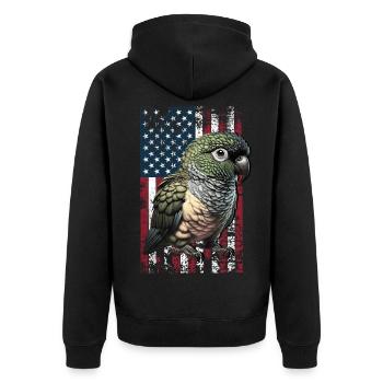 Patagonian Conure US Rock Parakeet - Unisex Premium Organic Zip Hoodie - black - Back - Nico (187cm)