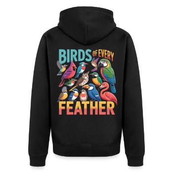 Birds of Every Feather Vogel - Unisex Premium Organic Zip Hoodie - black - Back - Nico (187cm)