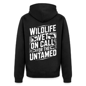 Wildlife Vet On Call For The Untamed Exotic Animal - Unisex Premium Organic Zip Hoodie - black - Back - Nico (187cm)