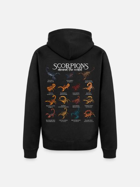 Skorpione der Welt - Unisex Premium Bio Zip Hoodie - Schwarz