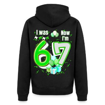 I was 6 Now Im 7 Birthday Shirt Kids 7 Birthday - Unisex Premium Organic Zip Hoodie - black - Back - Nico (187cm)
