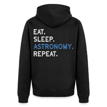 Eat Sleep Astronomy Repeat - Unisex Premium Organic Zip Hoodie - black - Back - Nico (187cm)