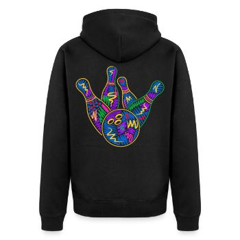 Bowler Enfants Hommes Garçons Bowling coloré - Veste à capuche bio Premium Unisexe - noir - Dos - Nico (187cm)