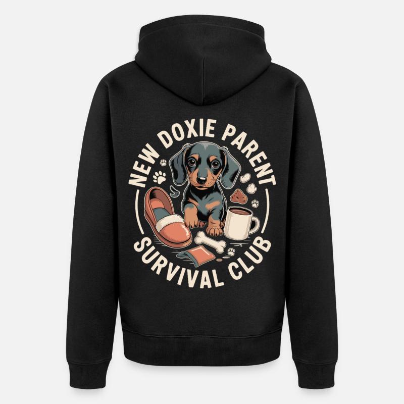 Club de survie teckel - Veste à capuche bio Premium Unisexe - noir