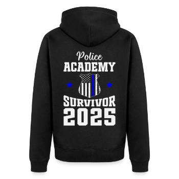 Police des Survivants de l’Académie de Police 2025 - Veste à capuche bio Premium Unisexe - noir - Dos - Nico (187cm)