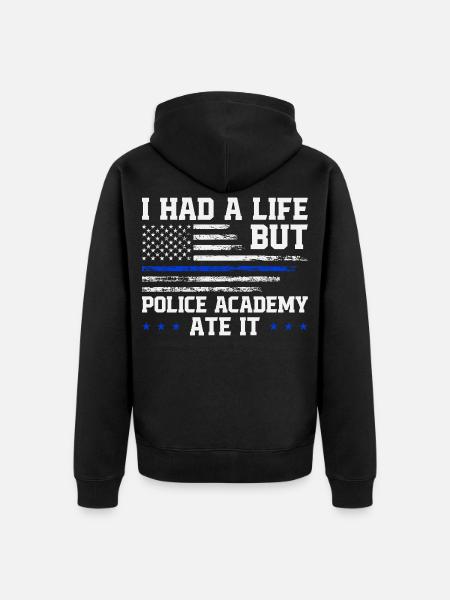 Polizeischule Überlebende Abschluss Polizeiakademie - Unisex Premium Bio Zip Hoodie - Schwarz
