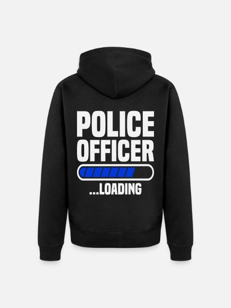 Polizist lädt Polizeischule Graduierter Polizei - Unisex Premium Bio Zip Hoodie - Schwarz