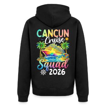 Équipe de croisière de Cancún 2026 - Veste à capuche bio Premium Unisexe - noir - Dos - Nico (187cm)