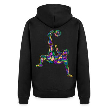 Soccer Colorful Soccer Players Kids Soccer Players - Unisex Premium Organic Zip Hoodie - black - Back - Nico (187cm)