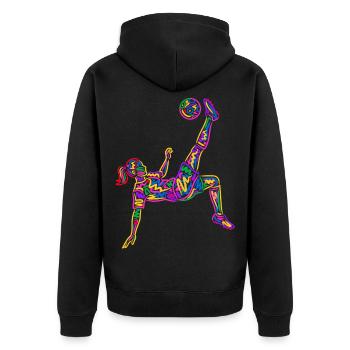 Soccer colorful soccer player girl soccer player - Unisex Premium Organic Zip Hoodie - black - Back - Nico (187cm)