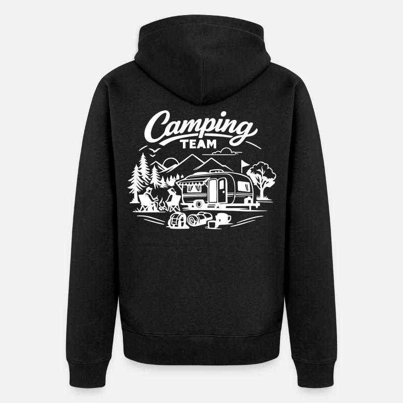 L’équipe du camping - Veste à capuche bio Premium Unisexe - noir