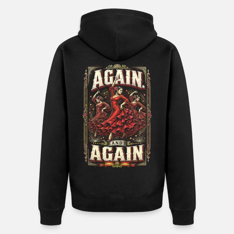 Flamenco Again And Again - Unisex Premium Bio Zip Hoodie - Schwarz