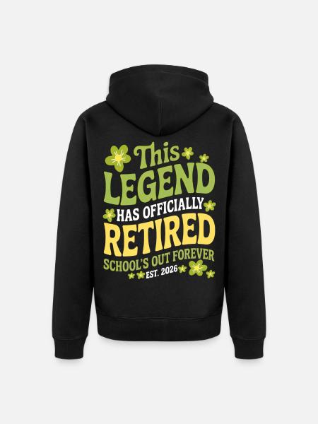 Lehrer-Ruhestandsgeschenke für Lehrer Ruhestand - Unisex Premium Bio Zip Hoodie - Schwarz