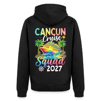 Équipe de croisière de Cancún 2027 - Veste à capuche bio Premium Unisexe - noir - Dos - Nico (187cm)