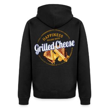 Toast au fromage grillé au fromage grillé design vintage - Veste à capuche bio Premium Unisexe - noir - Dos - Nico (187cm)
