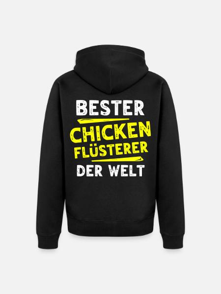 Chicken Geschenk - Unisex Premium Bio Zip Hoodie - Schwarz