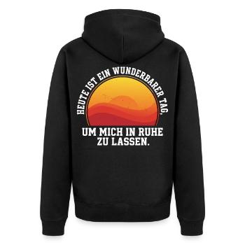 Wunderbarer Tag Retro - Unisex Premium Bio Zip Hoodie - Schwarz - Hinten - Nico (187cm)