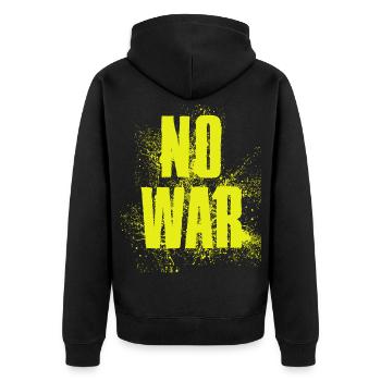 PAS DE GUERRE – Déclaration pour la paix contre la guerre - Veste à capuche bio Premium Unisexe - noir - Dos - Nico (187cm)