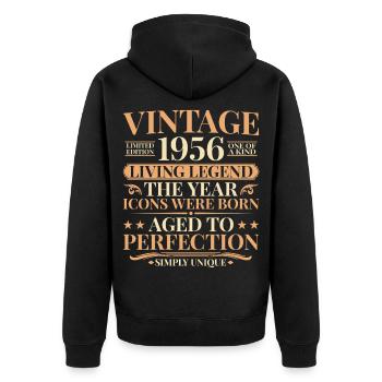 Living Legend 1956 – 70th Birthday Retro - Unisex Premium Organic Zip Hoodie - black - Back - Nico (187cm)
