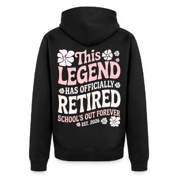 teacher Retirement Gifts for Teachers Retirement - Veste à capuche bio Premium Unisexe - noir - Dos - Nico (187cm)