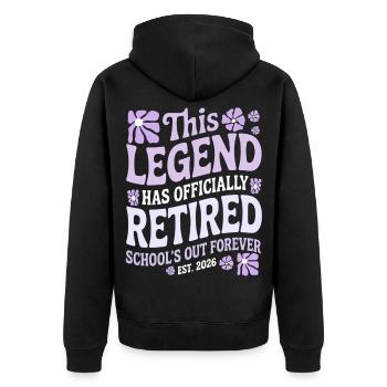 teacher Retirement Gifts for Teachers Retirement - Veste à capuche bio Premium Unisexe - noir - Dos - Nico (187cm)