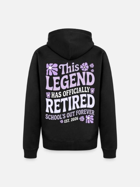 Lehrer-Ruhestandsgeschenke für Lehrer Ruhestand - Unisex Premium Bio Zip Hoodie - Schwarz