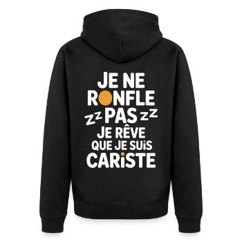 Je Ne Ronfle Pas Cariste Humour Cadeau Collègues - Veste à capuche bio Premium Unisexe - noir - Dos - Nico (187cm)