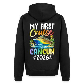 Ma première croisière Cancún 2026 - Veste à capuche bio Premium Unisexe - noir - Dos - Nico (187cm)