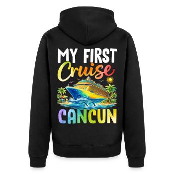 Ma première croisière à Cancún - Veste à capuche bio Premium Unisexe - noir - Dos - Nico (187cm)