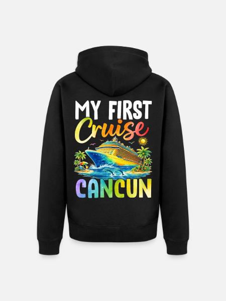 My First Cruise Cancun - Unisex Premium Organic Zip Hoodie - black
