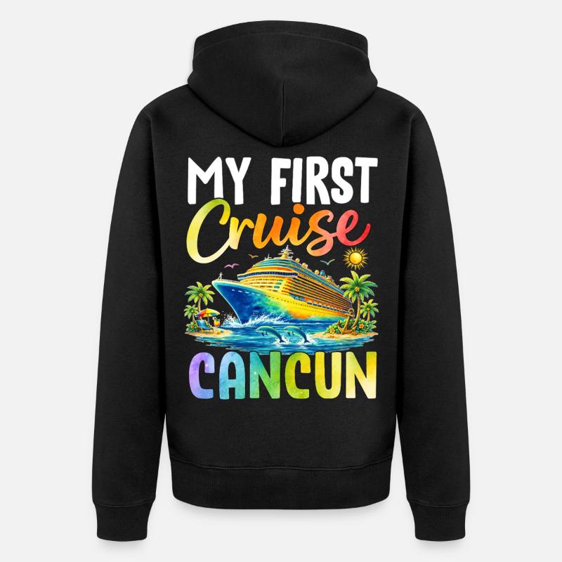 Ma première croisière à Cancún - Veste à capuche bio Premium Unisexe - noir
