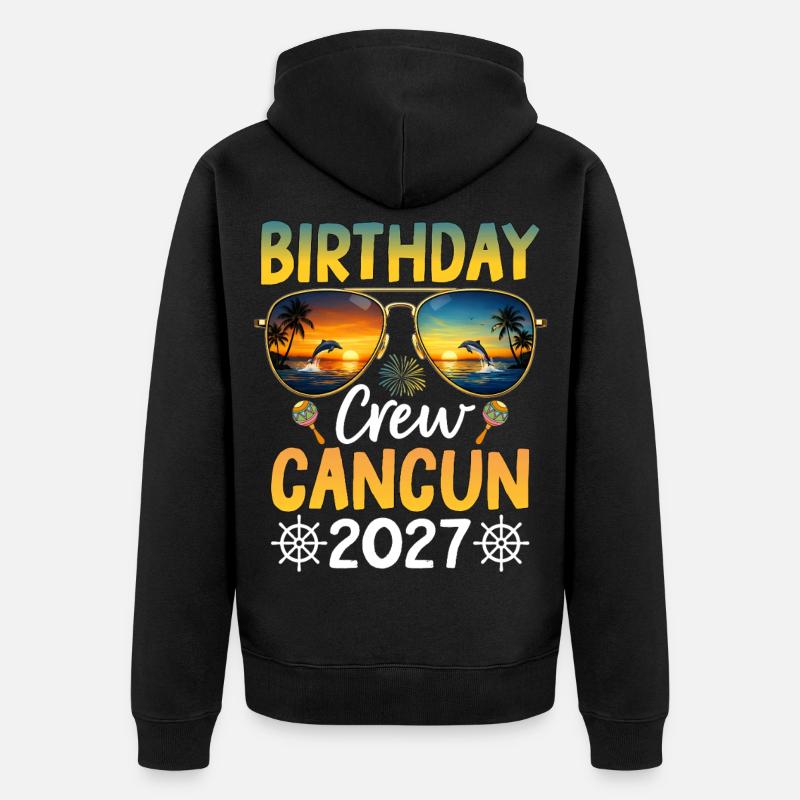 Équipe d’anniversaire Cancún 2027 - Veste à capuche bio Premium Unisexe - noir